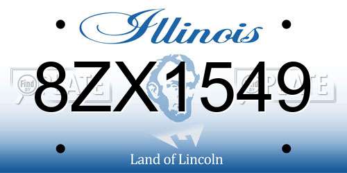 8ZX1549 Illinois License Plate