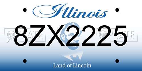 8ZX2225 Illinois License Plate