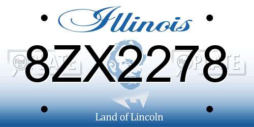 8ZX2278 Illinois License Plate