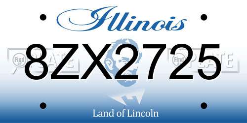 8ZX2725 Illinois License Plate