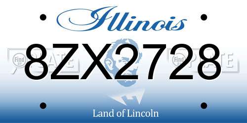 8ZX2728 Illinois License Plate