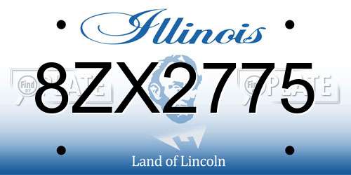 8ZX2775 Illinois License Plate