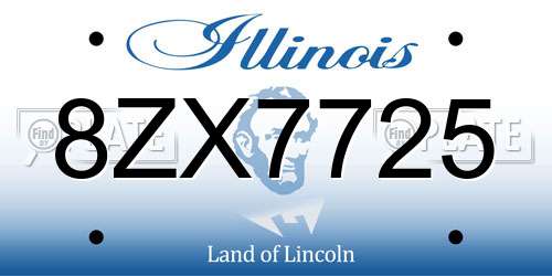8ZX7725 Illinois License Plate