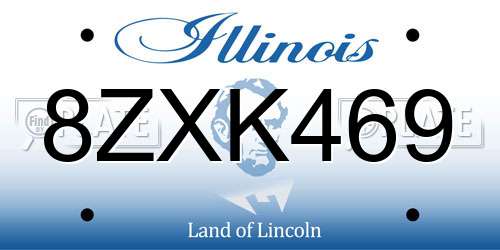 8ZXK469 Illinois License Plate