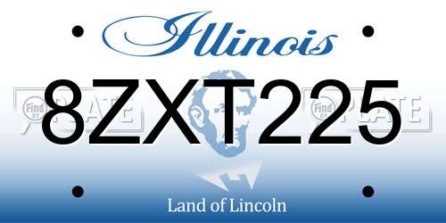 8ZXT225 Illinois License Plate