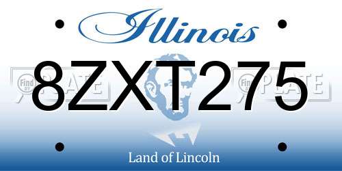8ZXT275 Illinois License Plate