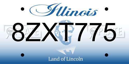 8ZXT775 Illinois License Plate