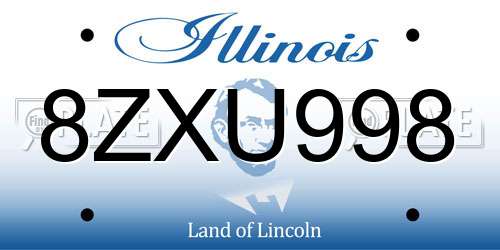 8ZXU998 Illinois License Plate