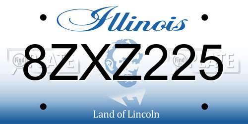 8ZXZ225 Illinois License Plate