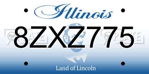 8ZXZ775 Illinois License Plate