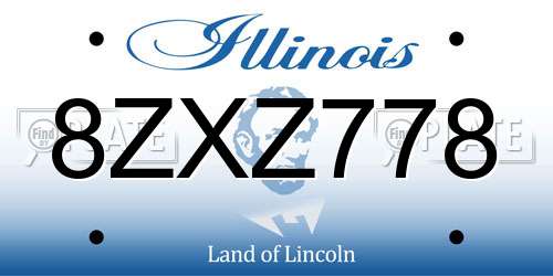 8ZXZ778 Illinois License Plate