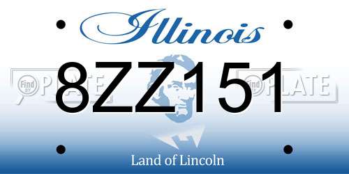 8ZZ151 Illinois License Plate