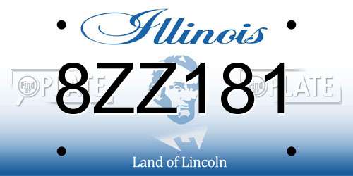 8ZZ181 Illinois License Plate