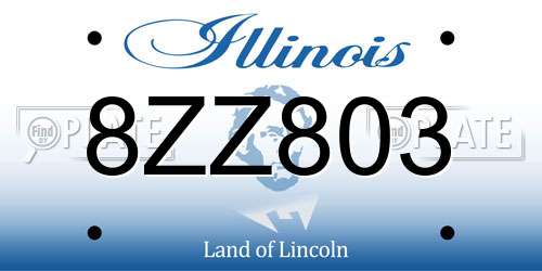 8ZZ803 Illinois License Plate