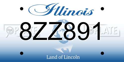 8ZZ891 Illinois License Plate