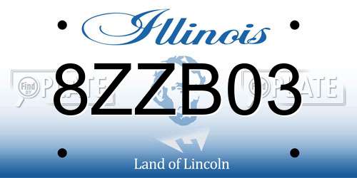 8ZZB03 Illinois License Plate