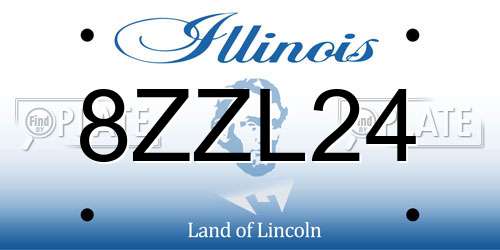 8ZZL24 Illinois License Plate