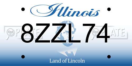 8ZZL74 Illinois License Plate