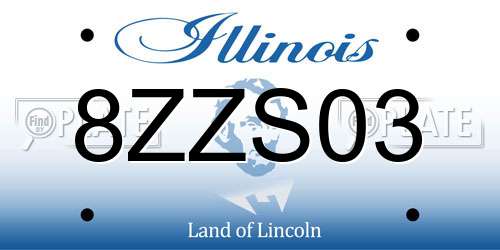 8ZZS03 Illinois License Plate
