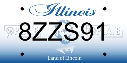 8ZZS91 Illinois License Plate