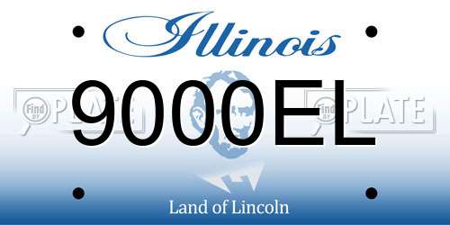 9000EL Illinois License Plate