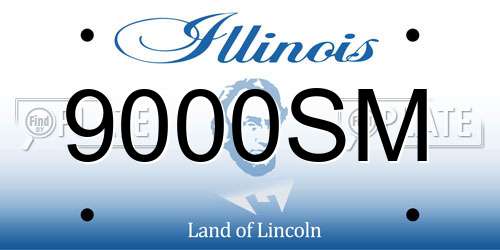9000SM Illinois License Plate