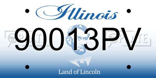 90013PV Illinois License Plate