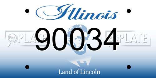 90034 Illinois License Plate