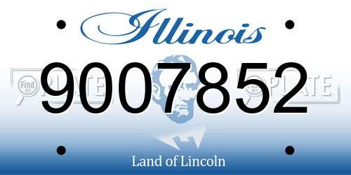 9007852 Illinois License Plate