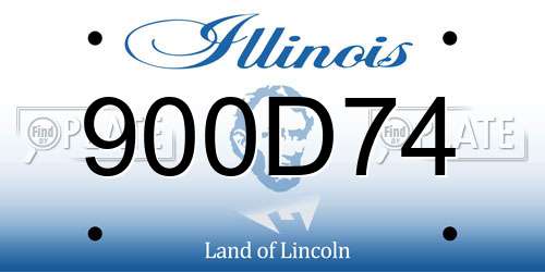 900D74 Illinois License Plate