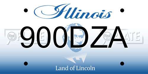 900DZA Illinois License Plate