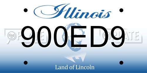 900ED9 Illinois License Plate