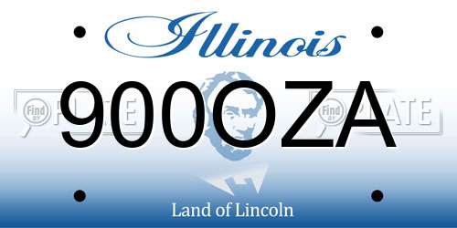 900OZA Illinois License Plate