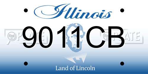 9011CB Illinois License Plate