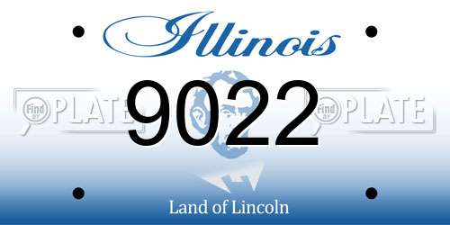 9022 Illinois License Plate