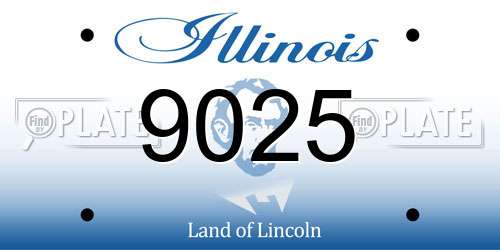 9025 Illinois License Plate