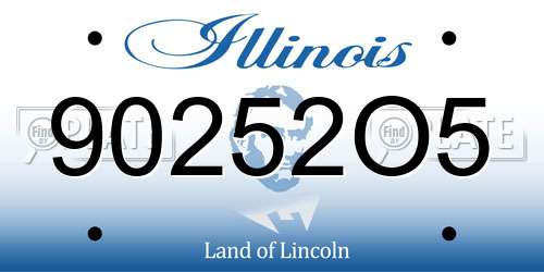 90252O5 Illinois License Plate