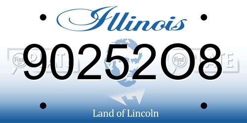 90252O8 Illinois License Plate