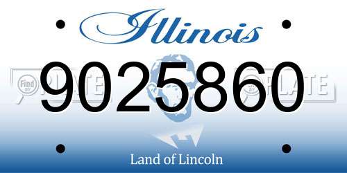 9025860 Illinois License Plate