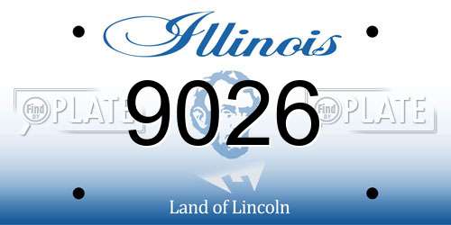 9026 Illinois License Plate