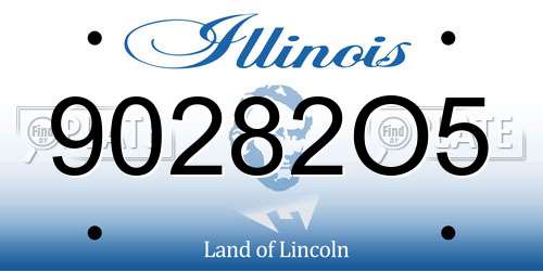 90282O5 Illinois License Plate