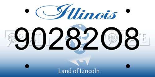 90282O8 Illinois License Plate