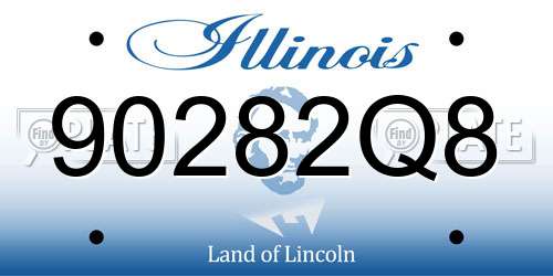 90282Q8 Illinois License Plate