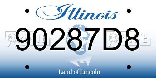 90287D8 Illinois License Plate