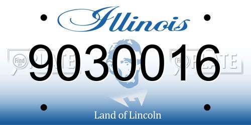 9030016 Illinois License Plate
