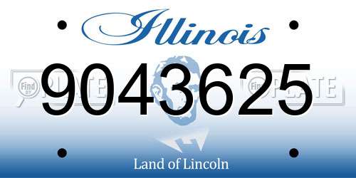 9043625 Illinois License Plate