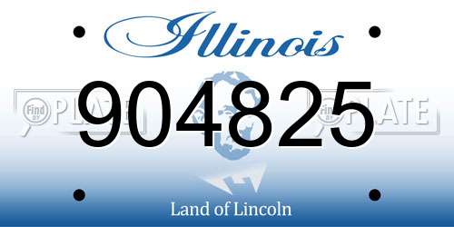 904825 Illinois License Plate