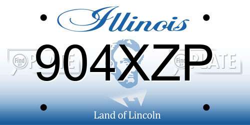 904XZP Illinois License Plate