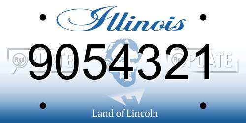 9054321 Illinois License Plate