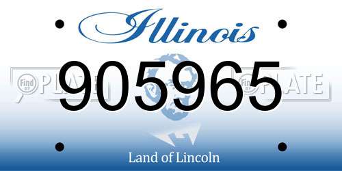 905965 Illinois License Plate